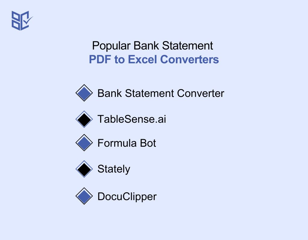 Popular Bank Statement PDF to Excel Converters